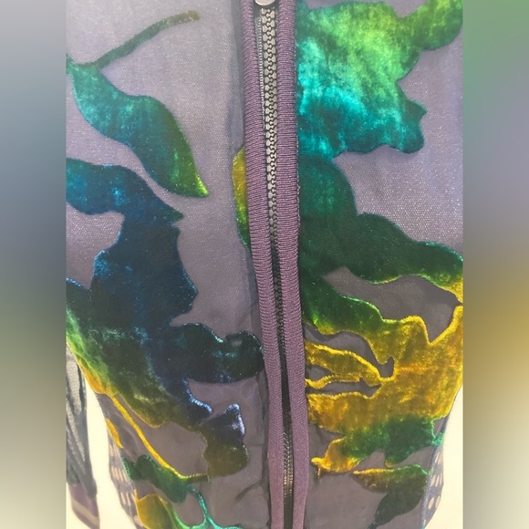 Stunning LULU H Paris mesh/velvet appliqué bomber jacket/French style cardigan - Picture 5 of 17